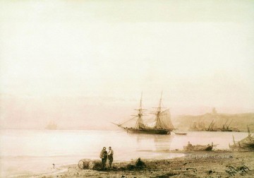  1861 Pintura al %c3%b3leo - orilla del mar 1861 Romántico Ivan Aivazovsky Ruso